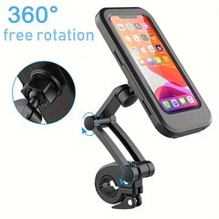 Waterproof Motorcycle Phone Holder 360 Swivel Bike GPS Support