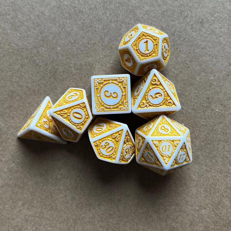 7pcs Polyhedral Dice Set Complex Patterns Board Games Accessories