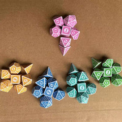 7pcs Polyhedral Dice Set Complex Patterns Board Games Accessories