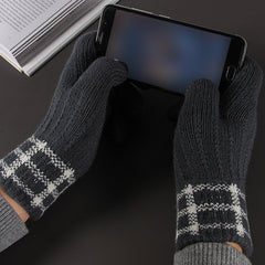 Men's Touch Screen Coldproof Sports Gloves Warm Knitted Driving Cycling