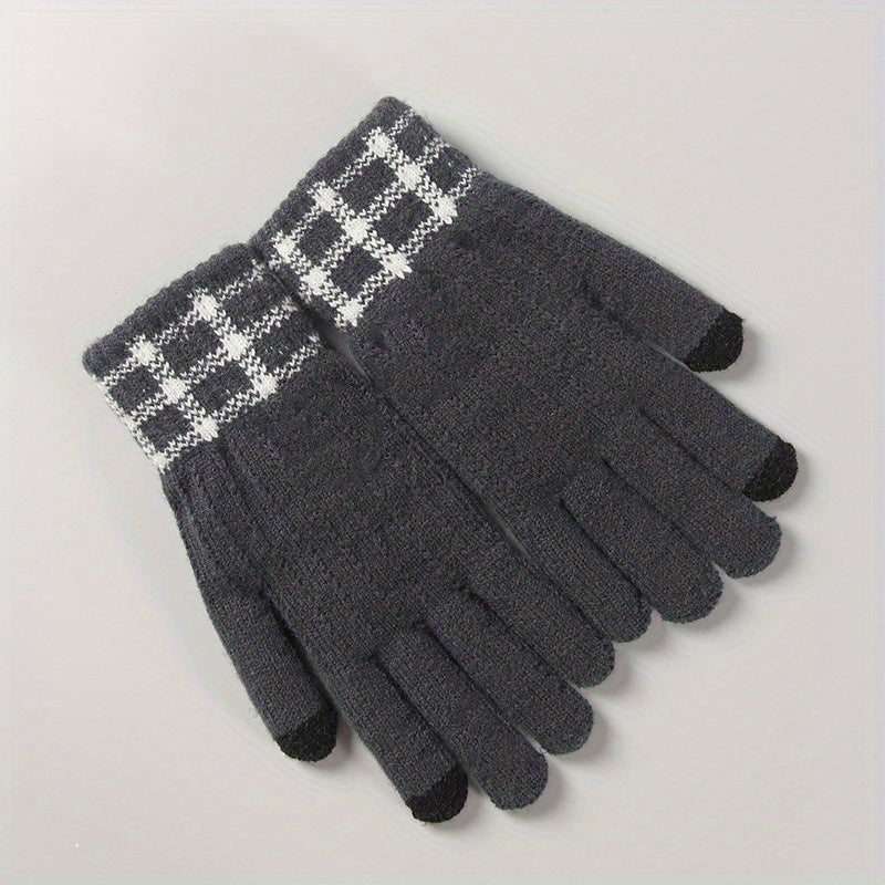 Men's Touch Screen Coldproof Sports Gloves Warm Knitted Driving Cycling