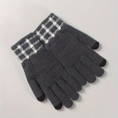 Men's Touch Screen Coldproof Sports Gloves Warm Knitted Driving Cycling