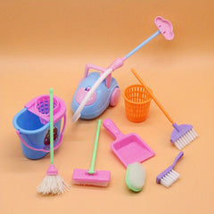 9pcs Cleaning Tools Set Dollhouse Furniture Toys for Pretend Play