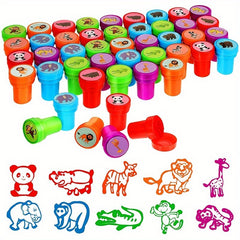 10pcs Assorted Self Ink Stamps Toy Happy Face Seal Scrapbook DIY Decor