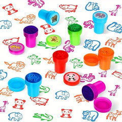 10pcs Assorted Self Ink Stamps Toy Happy Face Seal Scrapbook DIY Decor