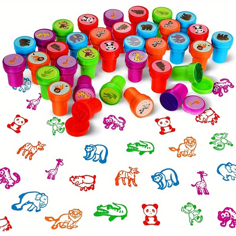 10pcs Assorted Self Ink Stamps Toy Happy Face Seal Scrapbook DIY Decor