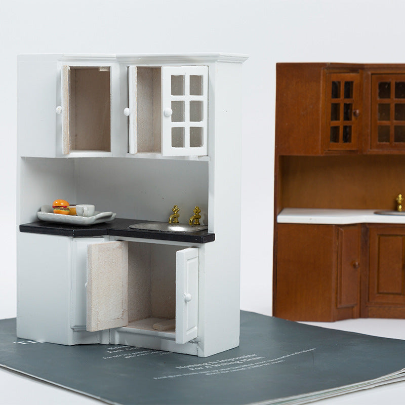1:12 Dollhouse Mini Furniture Wooden Cabinet Model Props Shooting Display
