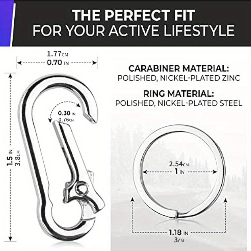 4pcs Keychain Clip Carabiner Keychain Metal Keyring Outdoor Camping