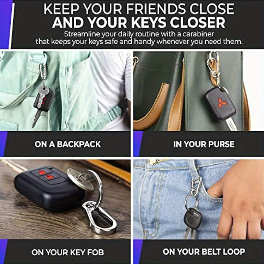 4pcs Keychain Clip Carabiner Keychain Metal Keyring Outdoor Camping