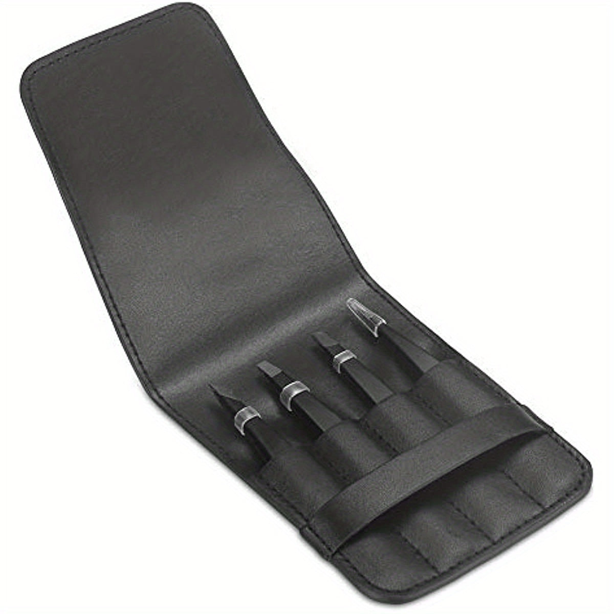 4 Pcs Stainless Steel Tweezers for Eyebrows & Facial Hair