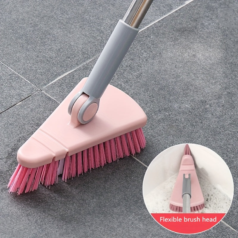 Long Handle Floor Brush Scrubber Swivel Cleaning Brush Bathroom Bristle Toilet