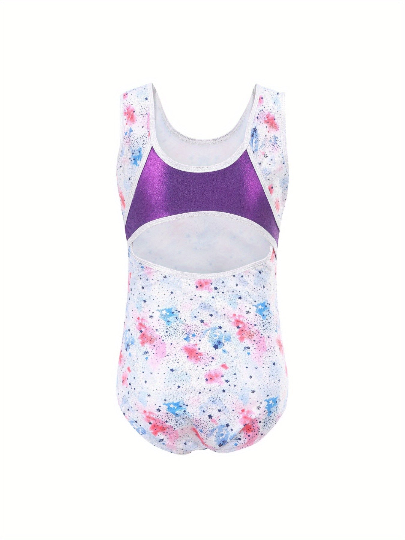 Girls Tie Dye Starry Night Sleeveless Ballet Leotard Gymnastics Suit
