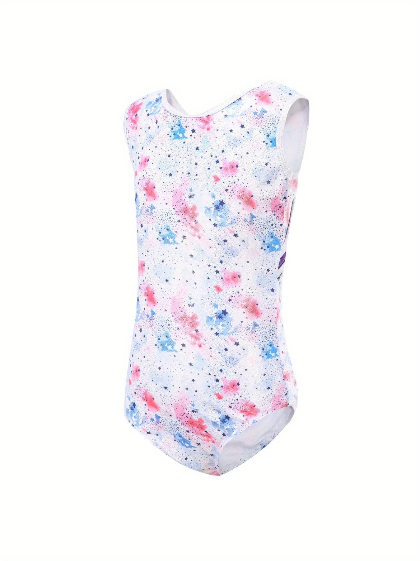 Girls Tie Dye Starry Night Sleeveless Ballet Leotard Gymnastics Suit