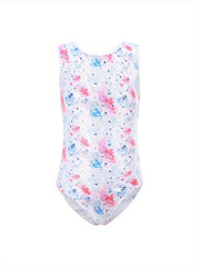 Girls Tie Dye Starry Night Sleeveless Ballet Leotard Gymnastics Suit