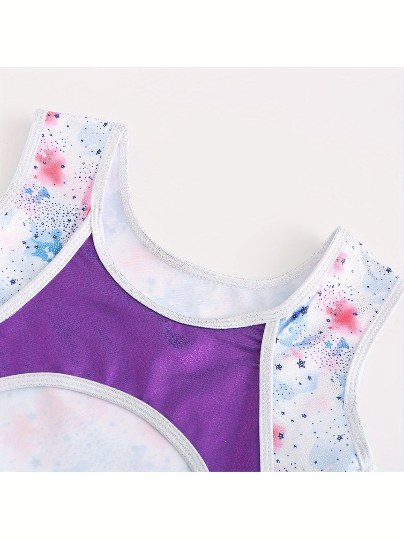 Girls Tie Dye Starry Night Sleeveless Ballet Leotard Gymnastics Suit