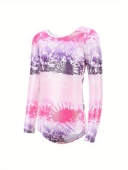 Girls' Stretchy Long Sleeve Ballet Leotard for Dance Gymnastics