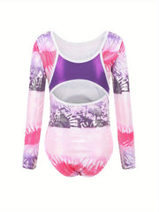 Girls' Stretchy Long Sleeve Ballet Leotard for Dance Gymnastics