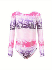 Girls' Stretchy Long Sleeve Ballet Leotard for Dance Gymnastics