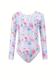 Girls Long Sleeve Ballet Leotard Stretchy Dance Suit