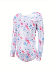 Girls Long Sleeve Ballet Leotard Stretchy Dance Suit