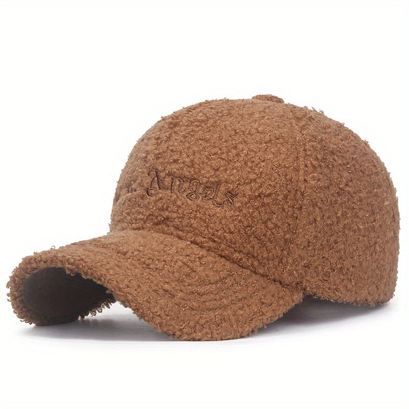Winter Lamb Wool Baseball Cap Men Women Outdoor Travel Warm Cap