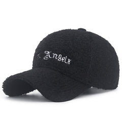 Winter Lamb Wool Baseball Cap Men Women Outdoor Travel Warm Cap