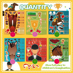 6pcs Elf Horse Puzzle DIY Stickers Adhesive Cartoon Horse Face Changing