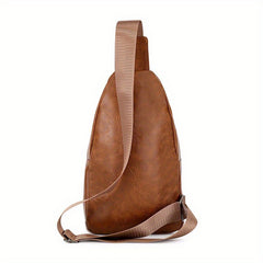 Men's Pu Chest Bag Shoulder Bag Waterproof Mobile Phone Storage Bag