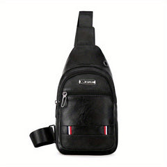 Men's Pu Chest Bag Shoulder Bag Waterproof Mobile Phone Storage Bag