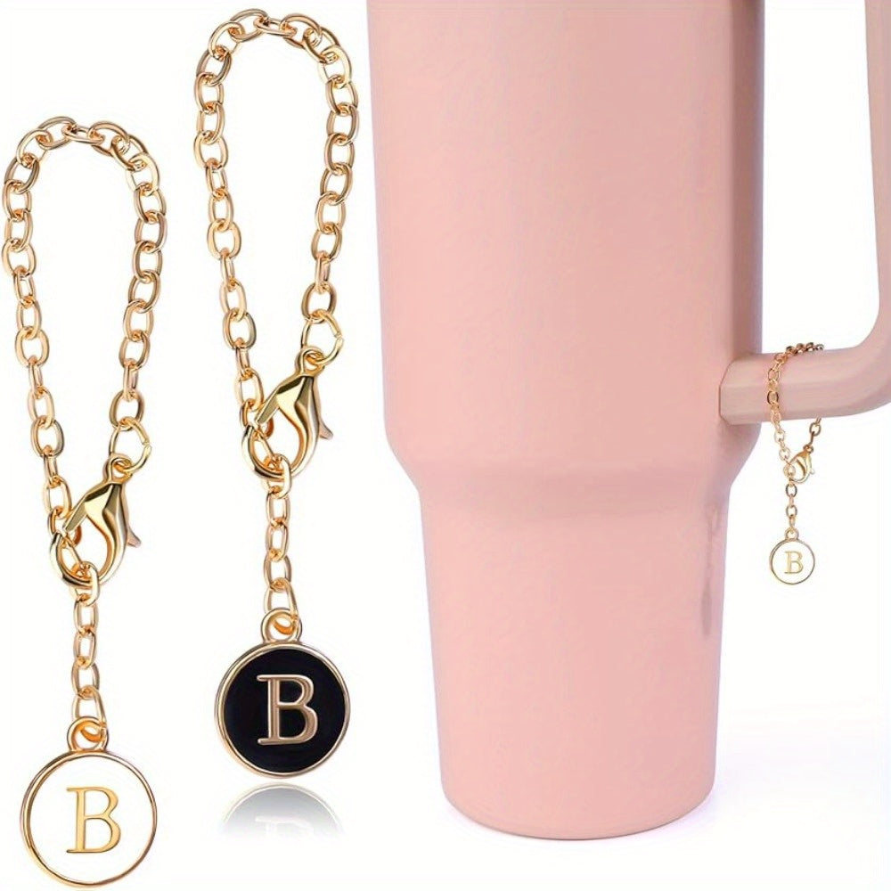 2pcs Cup Charms for Tumbler Handle, Letter Pendant Decoration