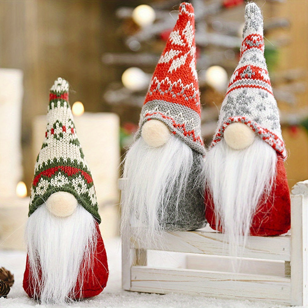 Christmas Gnome Decorations Santa Doll Random Hat Pattern