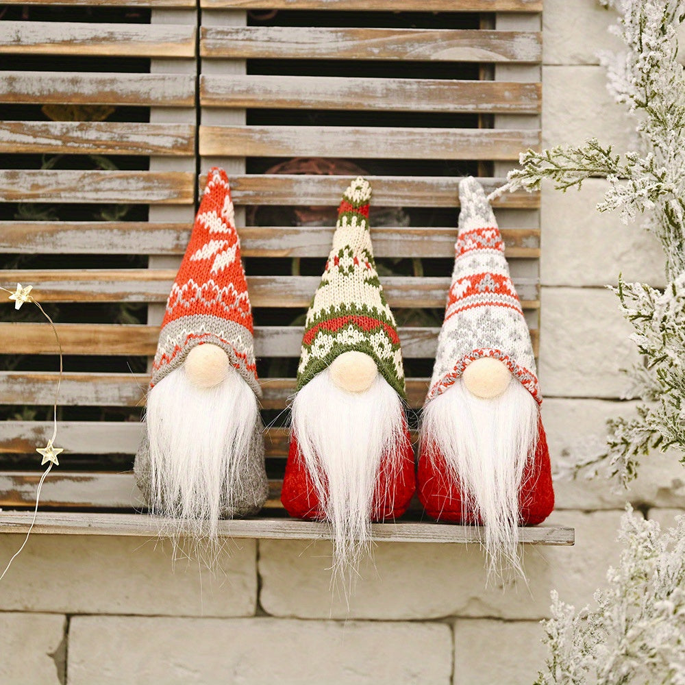 Christmas Gnome Decorations Santa Doll Random Hat Pattern