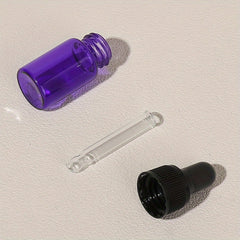5ml Purple Essential Oil Dropper Bottles - Refillable Mini Bottles with Cap