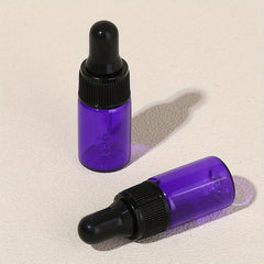 5ml Purple Essential Oil Dropper Bottles - Refillable Mini Bottles with Cap