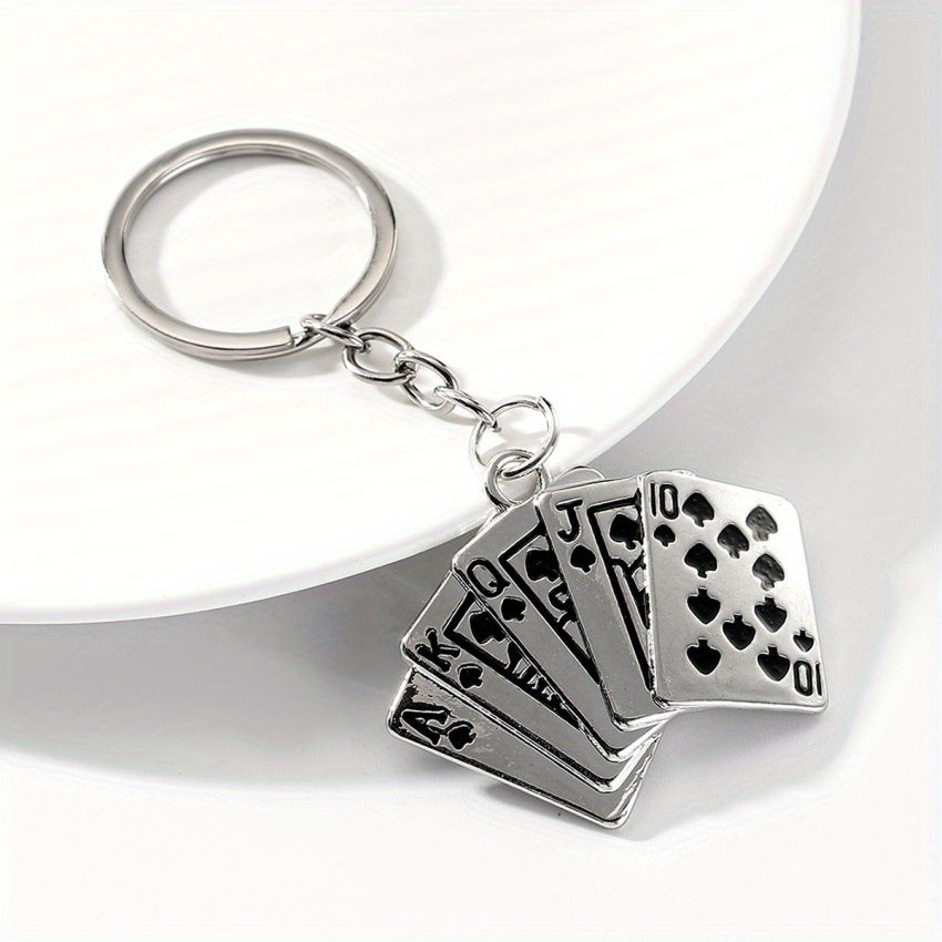 Hip Hop Style Key Chain Playing Cards Hanging Decoration Keychain Gift