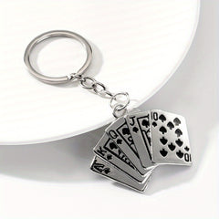 Hip Hop Style Key Chain Playing Cards Hanging Decoration Keychain Gift