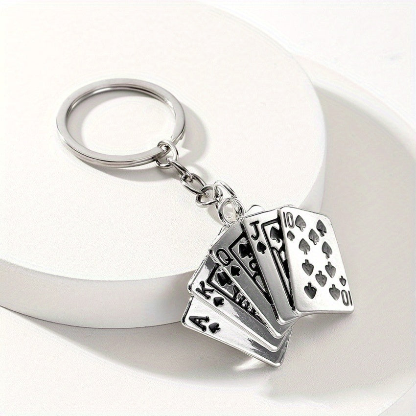 Hip Hop Style Key Chain Playing Cards Hanging Decoration Keychain Gift