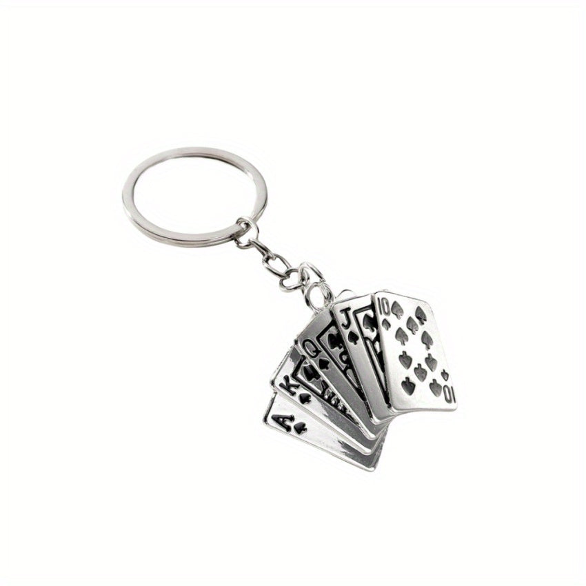 Hip Hop Style Key Chain Playing Cards Hanging Decoration Keychain Gift