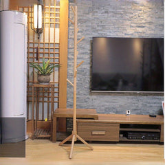 Wooden Standing Coat Storage Rack for Hats Clothes Bedroom