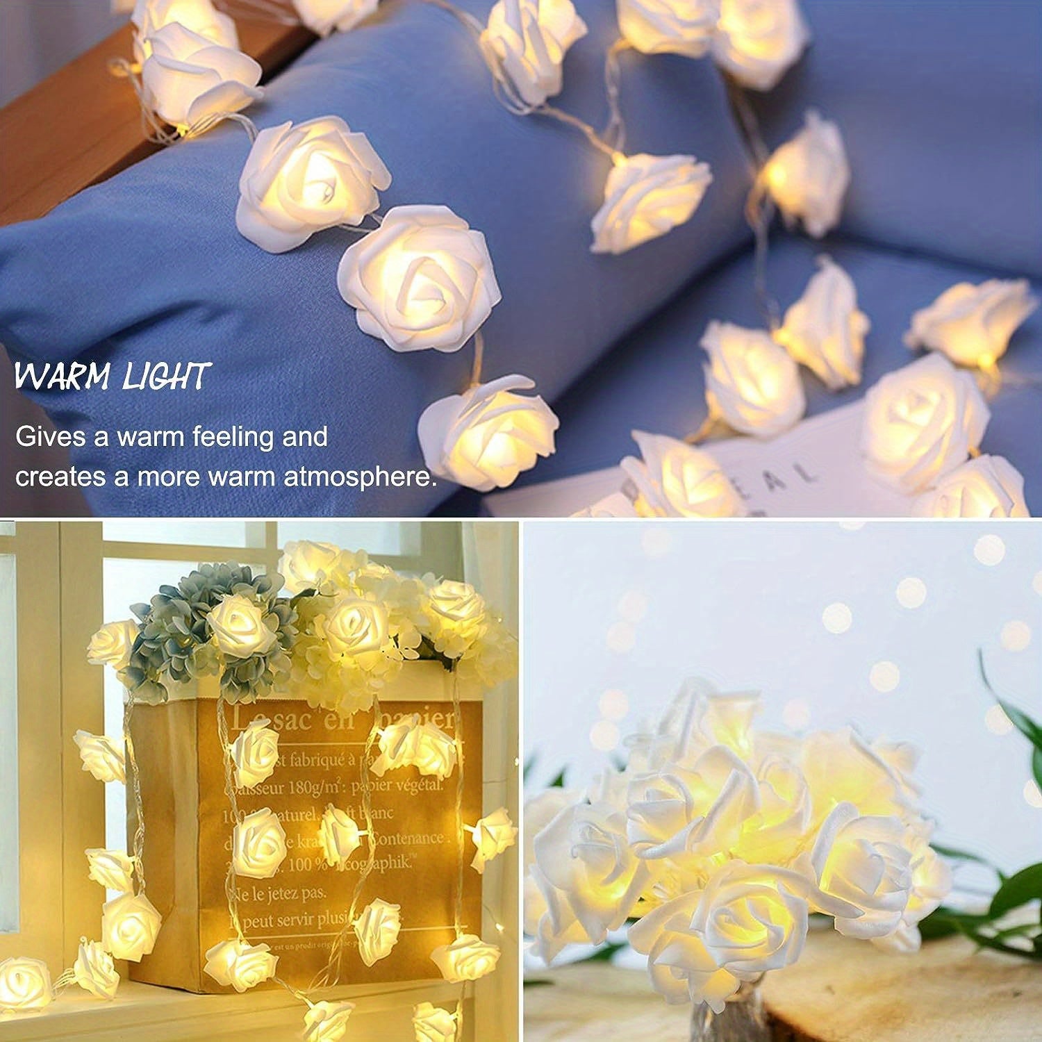 LED Rose Flower String Lights Romantic Decoration Party Wedding Christmas