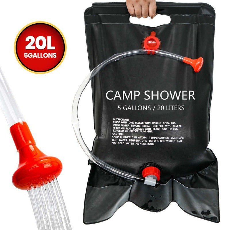Portable 5 Gallon Solar Shower Bag for Camping Hiking Swimming
