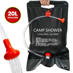 Portable 5 Gallon Solar Shower Bag for Camping Hiking Swimming