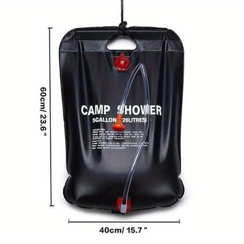 Portable 5 Gallon Solar Shower Bag for Camping Hiking Swimming
