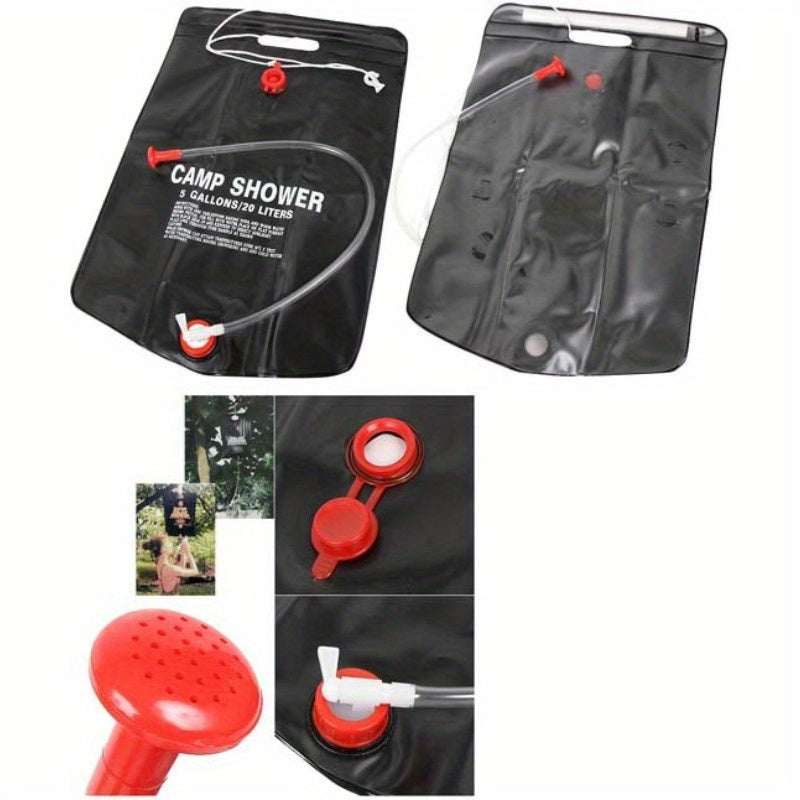 Portable 5 Gallon Solar Shower Bag for Camping Hiking Swimming