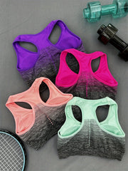 4pcs Racerback Sports Bra Round Neck Running Yoga Top