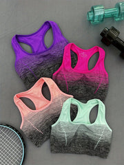 4pcs Racerback Sports Bra Round Neck Running Yoga Top