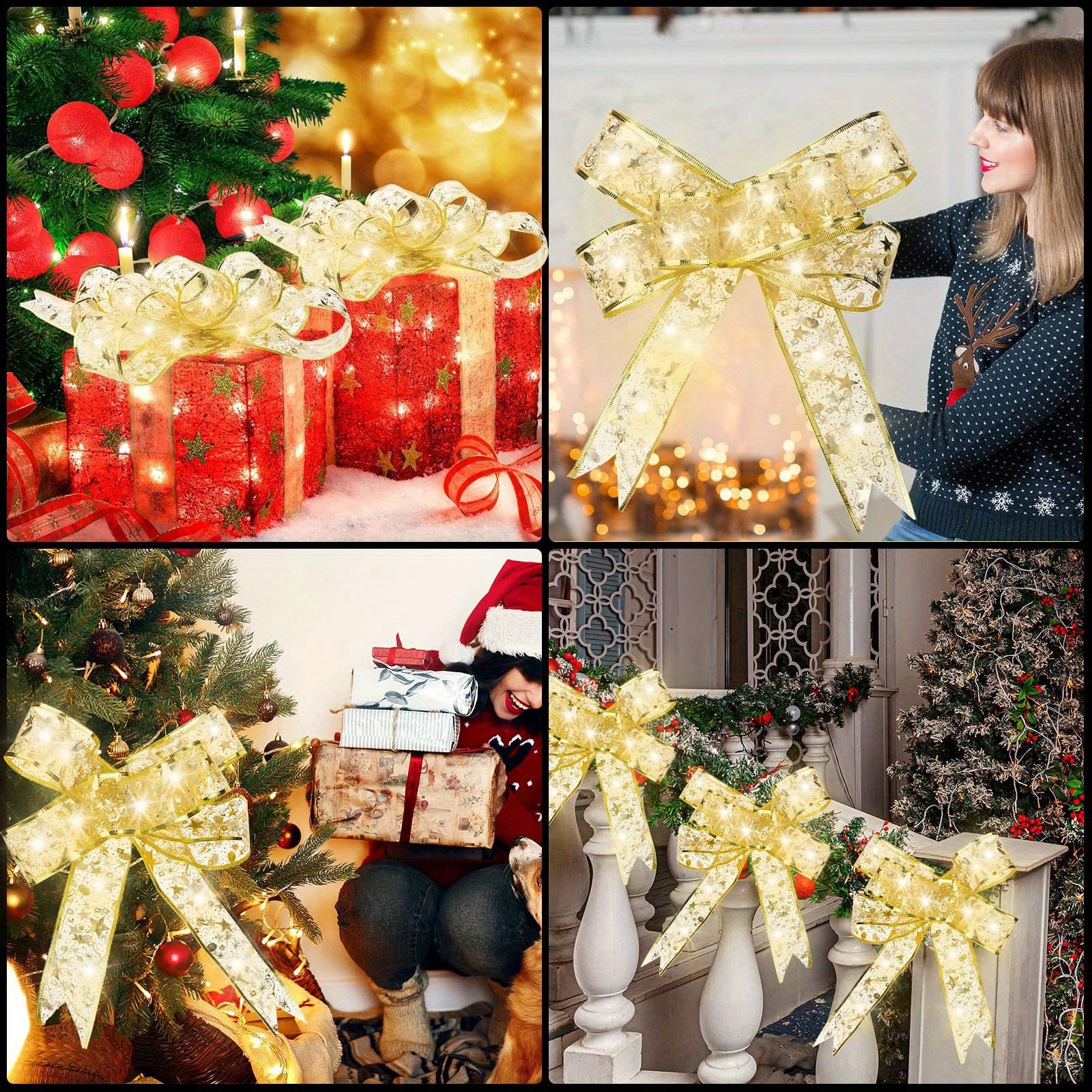 10m 32 8Ft Champagne Golden Swirl Wired Ribbon For Christmas Decoration