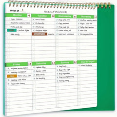 Tearable Spiral Notebook Planner for Work Schedule Record