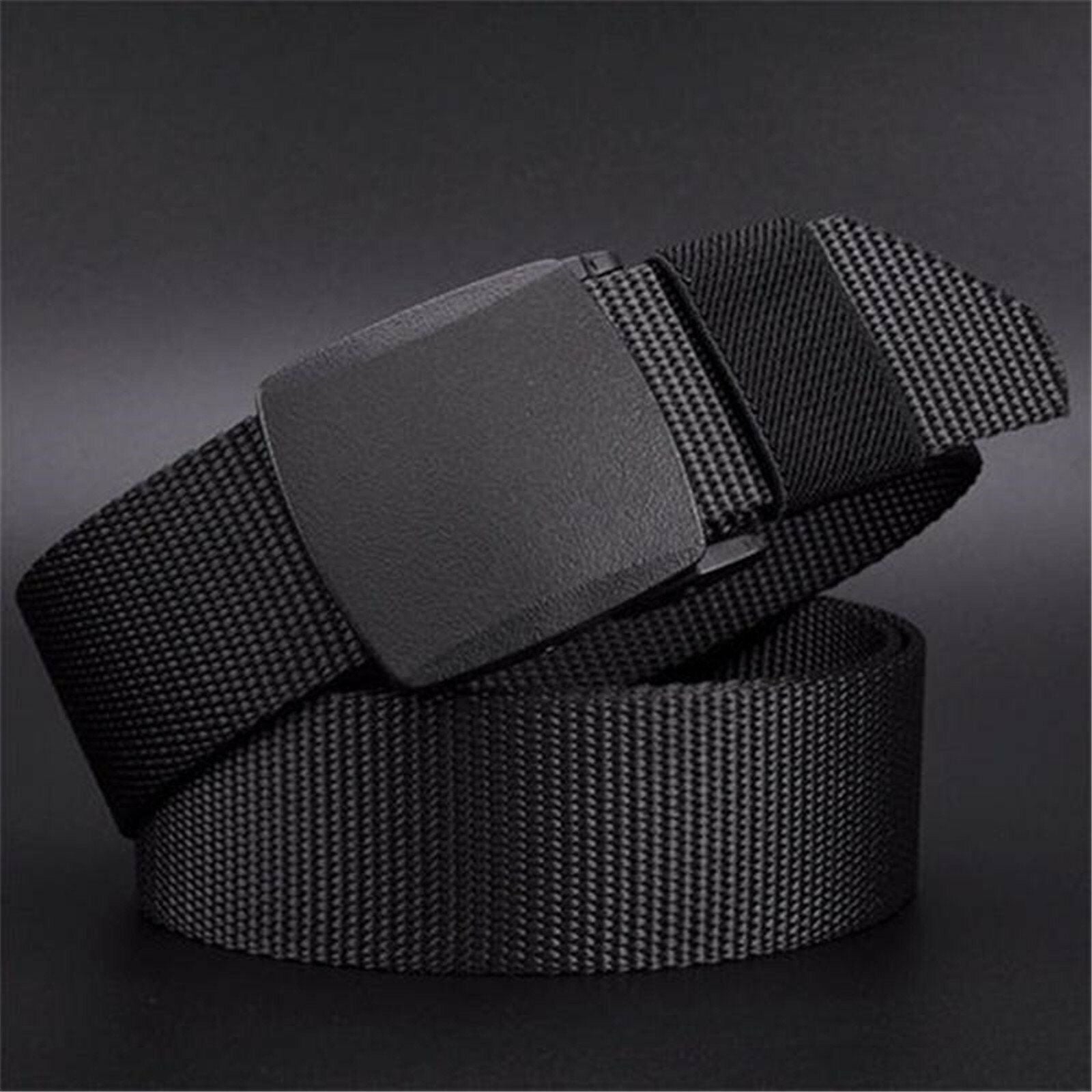 Men's Outdoor Nylon Belt with Adjustable Slide Plastic Buckle