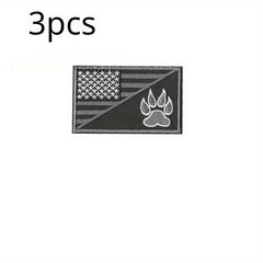 6pcs US Flag & Pet Paw Morale Patches Embroidered Applique Fastener